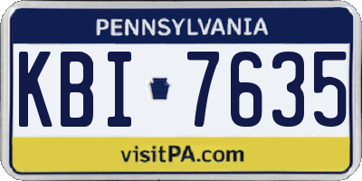PA license plate KBI7635