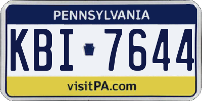PA license plate KBI7644