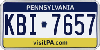 PA license plate KBI7657
