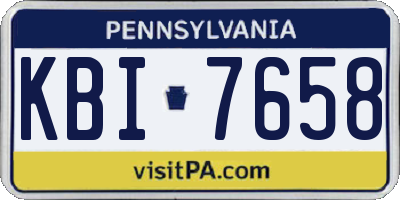 PA license plate KBI7658