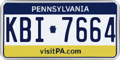 PA license plate KBI7664