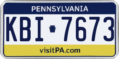 PA license plate KBI7673