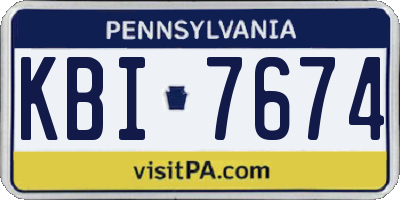PA license plate KBI7674