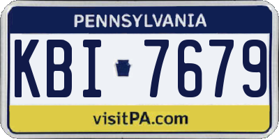PA license plate KBI7679