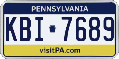 PA license plate KBI7689