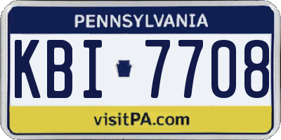 PA license plate KBI7708