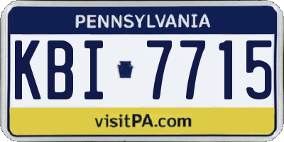 PA license plate KBI7715