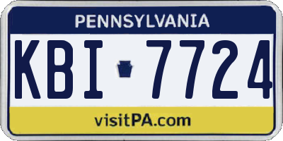PA license plate KBI7724