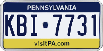 PA license plate KBI7731