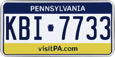 PA license plate KBI7733