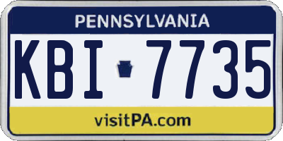 PA license plate KBI7735