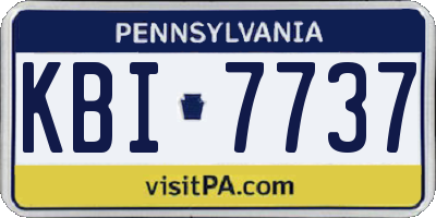PA license plate KBI7737