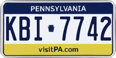 PA license plate KBI7742