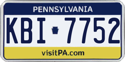 PA license plate KBI7752