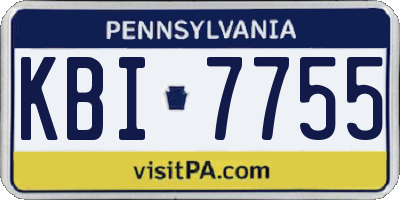 PA license plate KBI7755