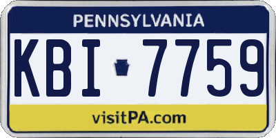 PA license plate KBI7759