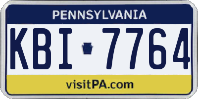 PA license plate KBI7764