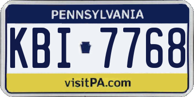 PA license plate KBI7768