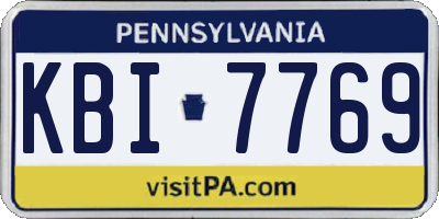 PA license plate KBI7769