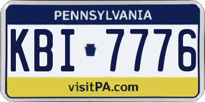 PA license plate KBI7776