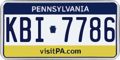 PA license plate KBI7786