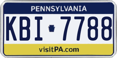 PA license plate KBI7788