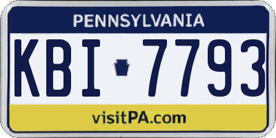 PA license plate KBI7793