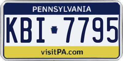 PA license plate KBI7795