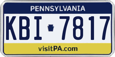 PA license plate KBI7817