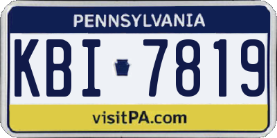 PA license plate KBI7819