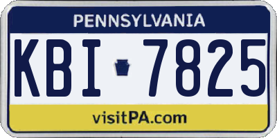 PA license plate KBI7825