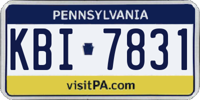 PA license plate KBI7831