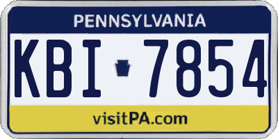 PA license plate KBI7854