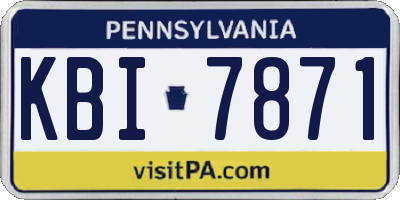 PA license plate KBI7871