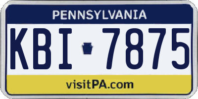 PA license plate KBI7875