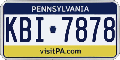 PA license plate KBI7878