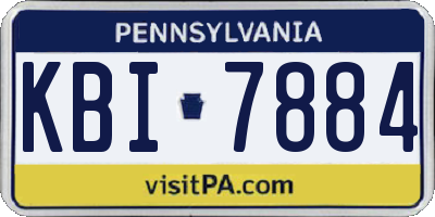PA license plate KBI7884