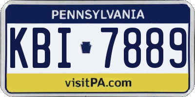 PA license plate KBI7889