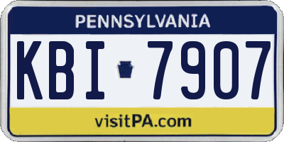PA license plate KBI7907