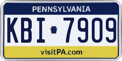 PA license plate KBI7909