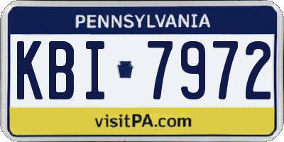 PA license plate KBI7972