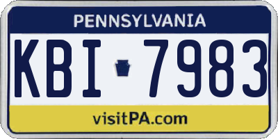 PA license plate KBI7983