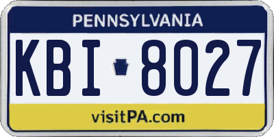 PA license plate KBI8027