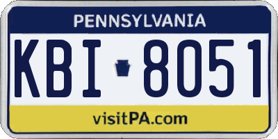 PA license plate KBI8051