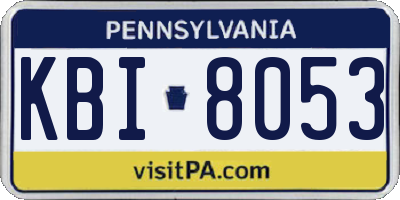 PA license plate KBI8053