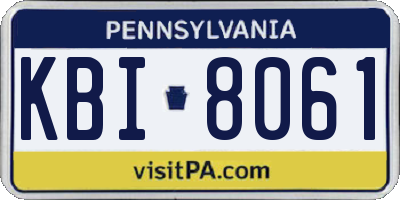 PA license plate KBI8061