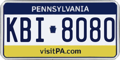PA license plate KBI8080