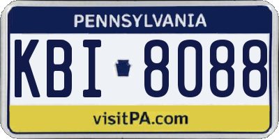 PA license plate KBI8088