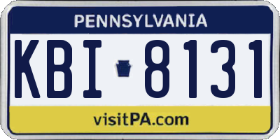 PA license plate KBI8131