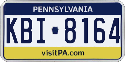 PA license plate KBI8164